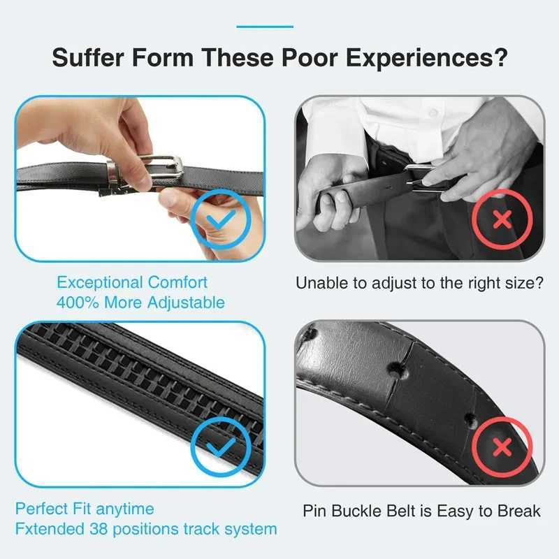 Plus Size 170 160 150 140 130cm Click Business Belts Famous Brand Men Genuine Leather Belt Strap Metal Black Automatic BuckleX240914