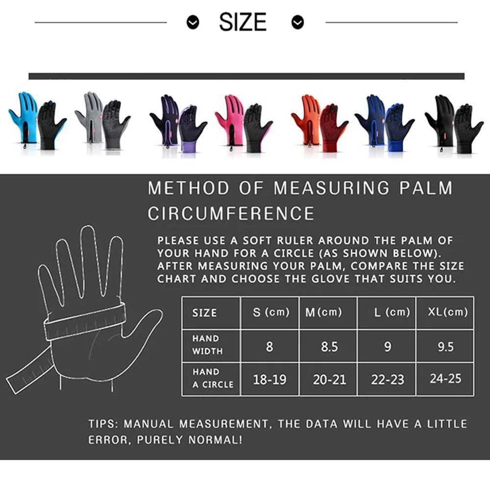 Touchscreen Warm Gloves Outdoor Cycling Driving Motorcycle Waterproof Cold Gloves Windproof Non-Slip Womens Men Winter Ski Glove Y240914