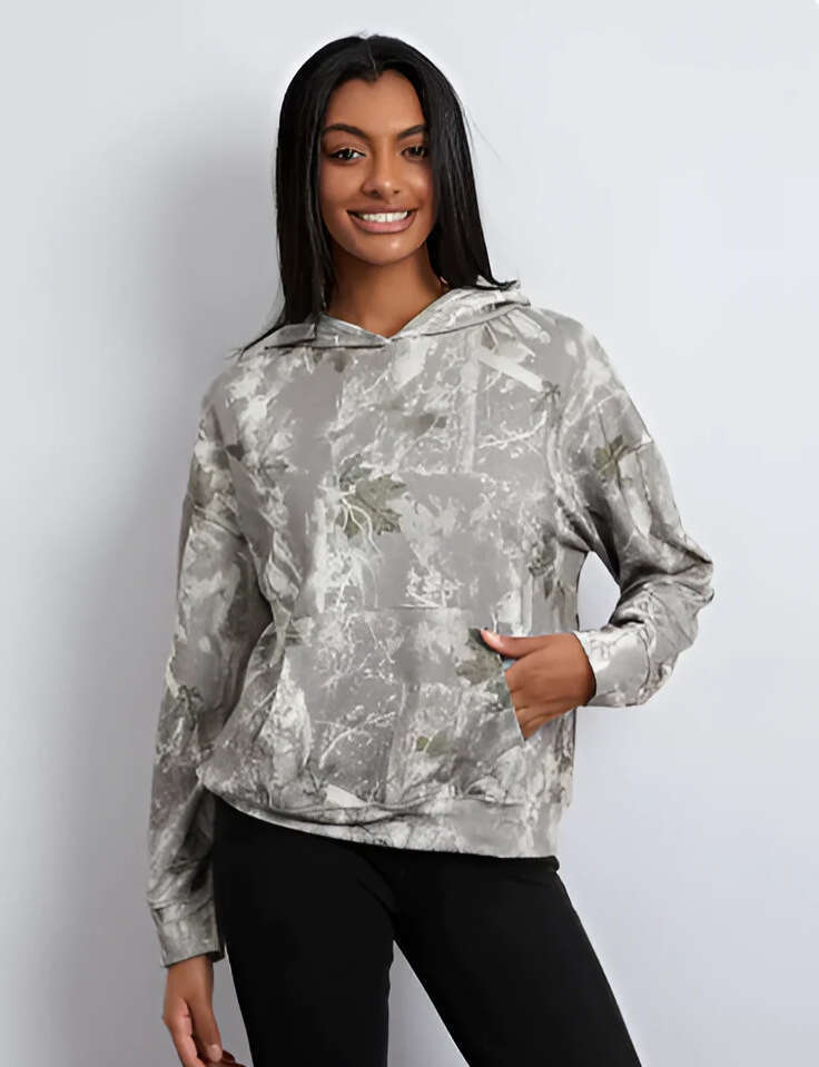 New men's with maple leaf emerald flower pattern, women's top and hoodie