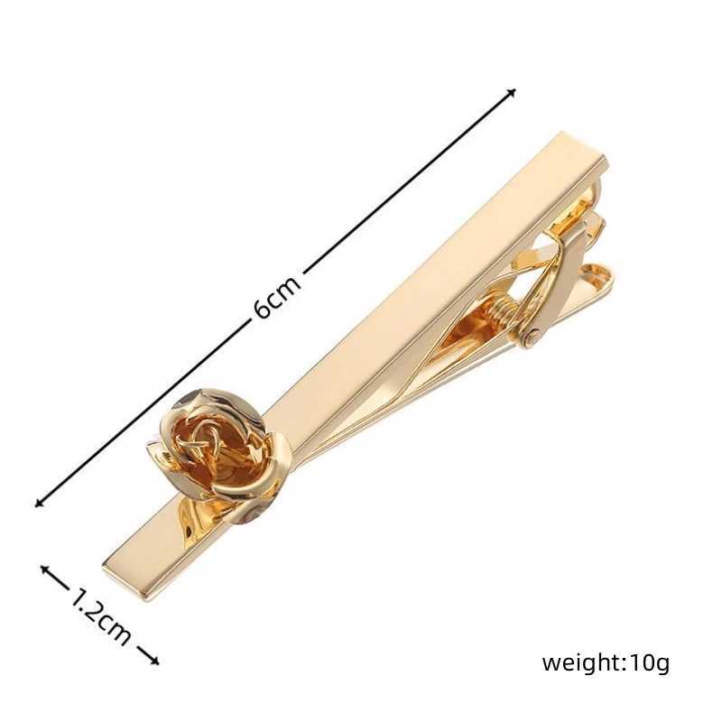 High quality romantic rose tie clip with brand new brass material design fashionable mens wedding accessories tie clipX240914