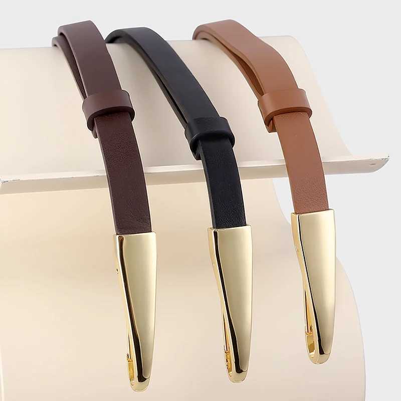 Designed Cowskin Belt for Women Elegant and Simple BeltX240914