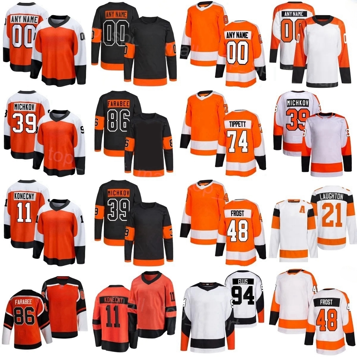 Flyer Hockey Jersey Tyson Foerster Yegor Zamula Cam York Ryan Poehling Samuel Ersson Bobby Brink Noah Cates Matvei Michkov Garnet Hathaway