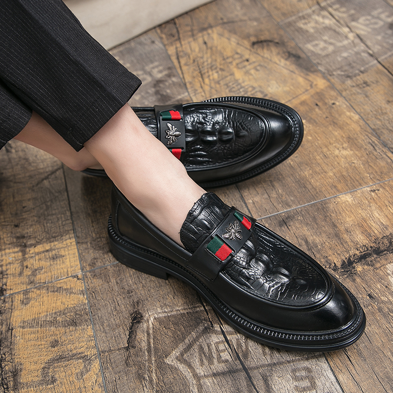 Leather Crocodile Brand Men Casual Office Designer Brown Black Formal Loafers Men's Moccasins Italian Wedding Dress Shoes a6db 's