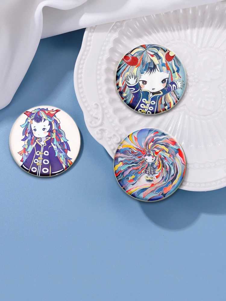 58/44/32MM Kikuo Anime Character Button Pin Handmade Brooch for Clothes Cartoon Badge Backpack Decoration Jewelry AccessoriesX240914