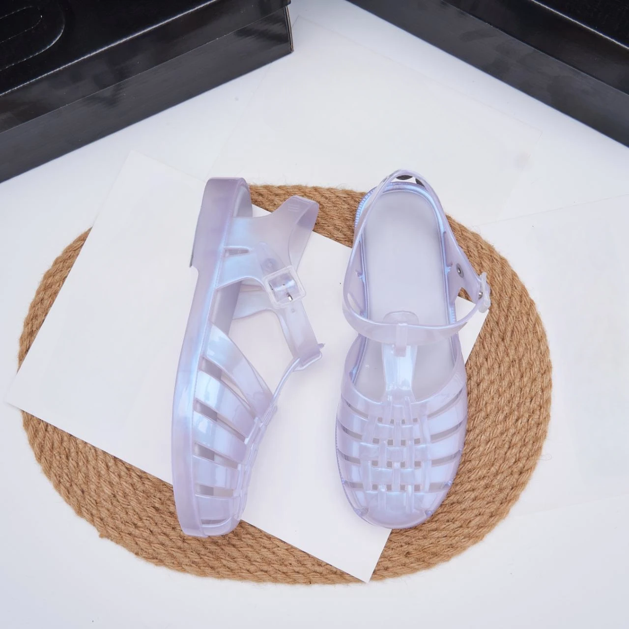 Summer Brand MLSA Women's Jelly Sandals Ladies Soft Sole Non-slip Beach Shoes Adult Girls Roman Flat Shoes with Fragrance