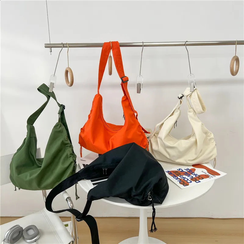 Splicing sewing thread cross body bag solid casual canvas high-quality womens garbage bag Pu womens handbag 240912