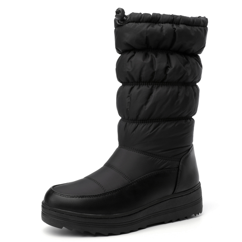 Fur Warm High Snow Boots Woman Down Plush Mid-calf Boot Female Fashion Wedge Heels Rain Shoes Ladies Waterproof 33da