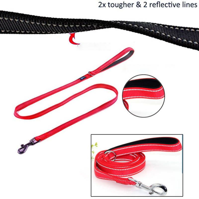 Extra Heavy Duty Dog Leash - 1.5m/1.8m Long ,Soft Padded Double Handle Dog Leash for Comfort - Leashes for Medium and Large Dogs