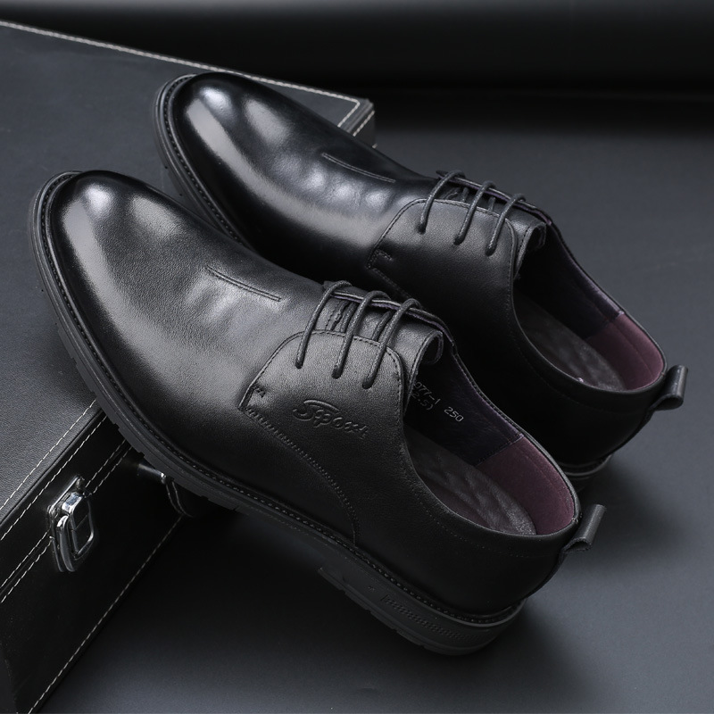 New Cowhide Men's Business Leather Shoes Formal Genuine Leather Mens Shoes Casual Breathable Wear-resistant Soft Shoes Snakes