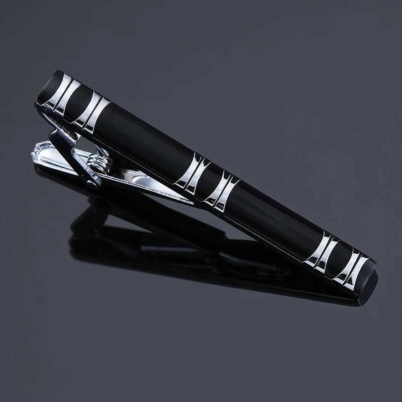 High quality mens and womens tie clip Round black enamel metal tie accessories business jewelry giftsX240914