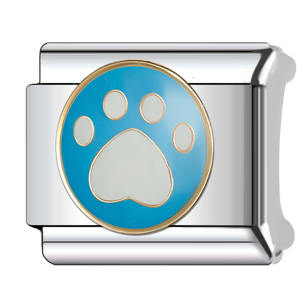 New Women's Gift blue heart Bead Italian Charms Links Bangle Beads Fit 9mm Stainless Steel Bracelet Making DIY For Women Fashion Jewelry