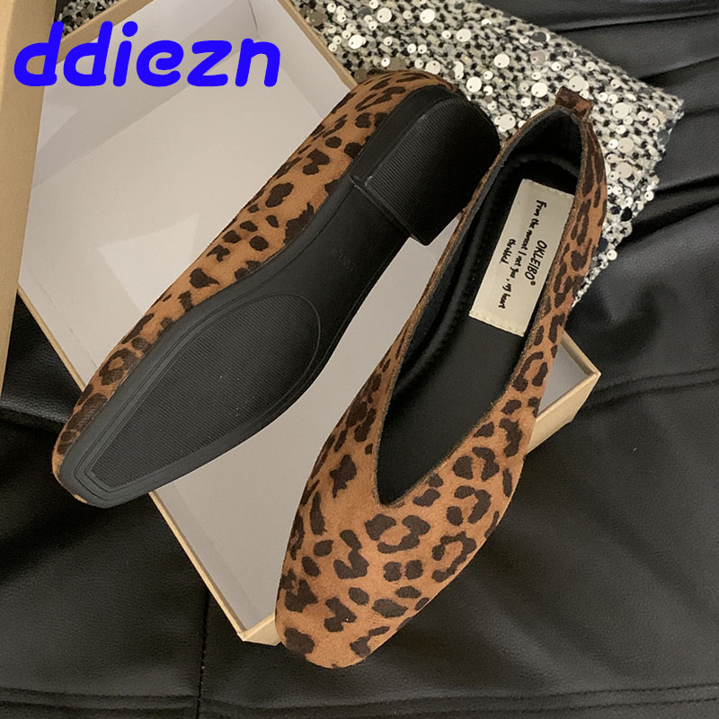 Fashion New Leopard print Footwear Flat With For Women Slides Casual Soft Female Slip On Flats Ladies Shallow Shoes be65 s