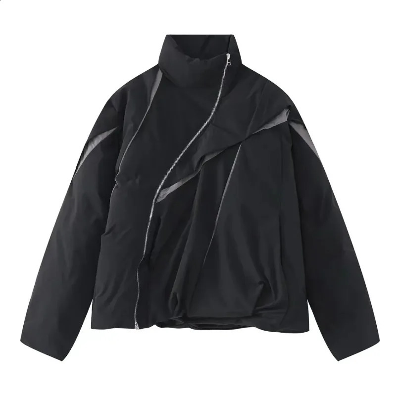 American cotton apron jacket mens winter long street thick collar hiphop loose cut n 240913