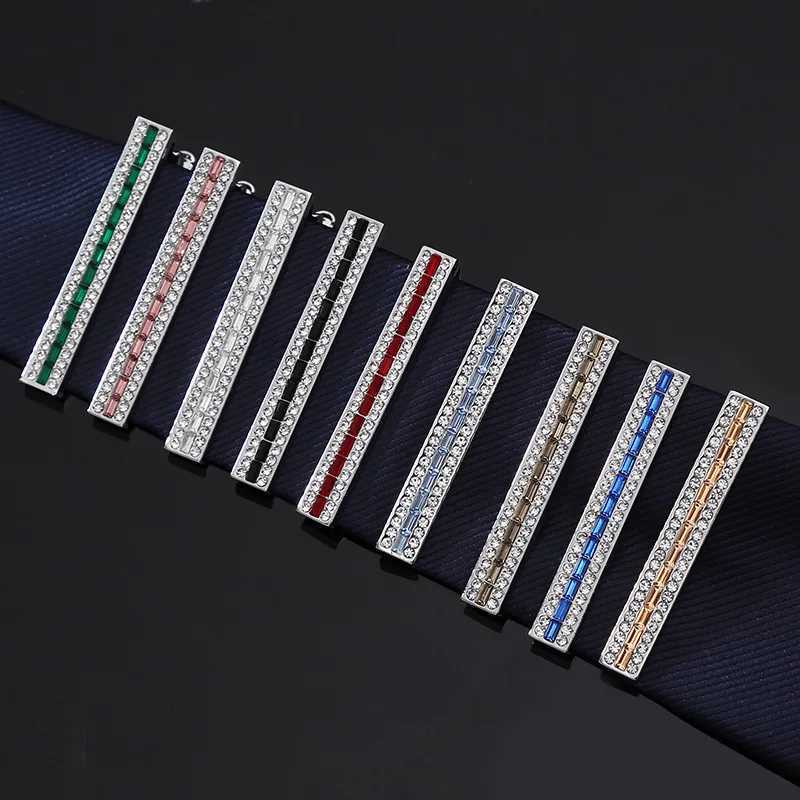 Luxury Rhinestone Tie Clip Fashion Mens Business Banquet Dress Suit Ties Accessories High-end Wedding Tie-Clips Gifts for MenX240914