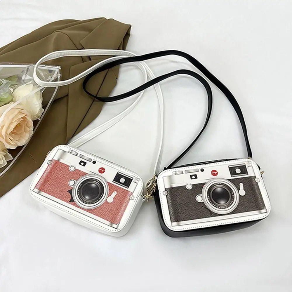 Large capacity womens shoulder bag PU three-dimensional Exquisite small square creative camera bag 240912