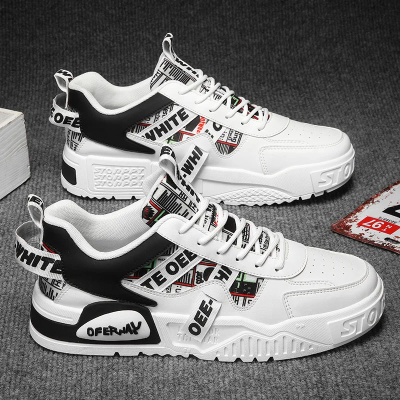 Men's Shoes Summer 2024 New Trendy Sporty Casual Versatile Board Shoes Breathable Increased Height Small White