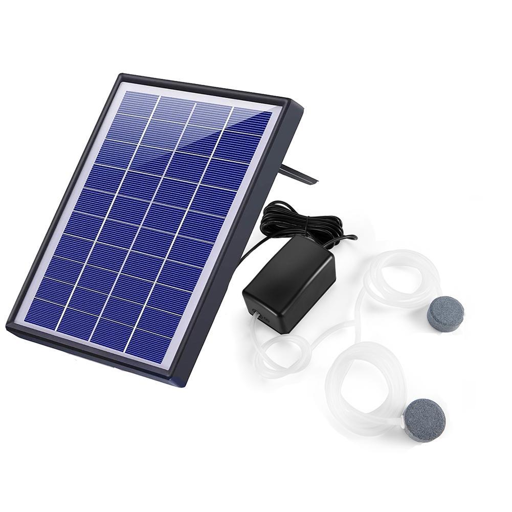 Solar Powered Oxygen Pump Solar Water Air Pump Fish Tank Oxygenator Outdoor Fish Tank Pool Pond Low Noise Air Pump for Gardening