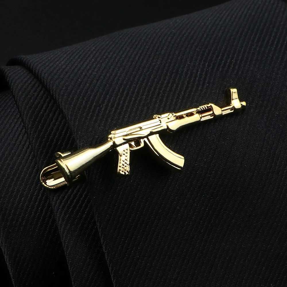 Gold Silver Color Feather Gun Pen Beard Shape Metal Tie Clip For Men Tie Bar Necktie Clips Pin Wedding Tie Men Jewelry GiftX240914