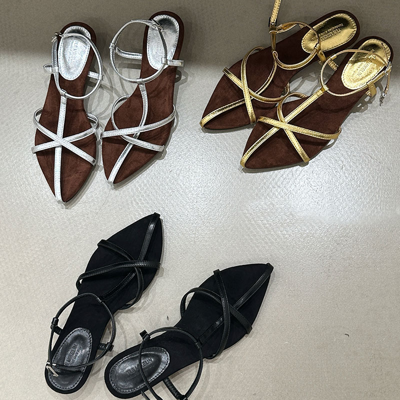 2025 new Heel Low Footwear Shallow Ladies Pumps Casual Female Pointed Toe Fashion Ankle Buckle Elegant Women Heeled Sandals Shoes b1f2 ed