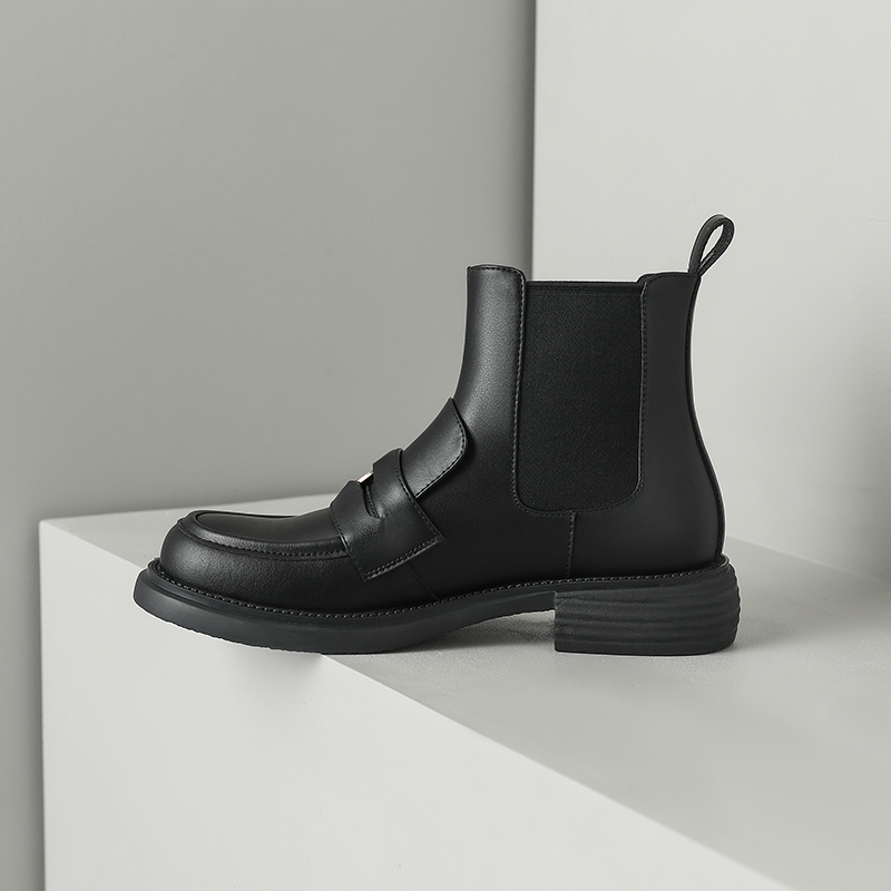 2024 Winter Platform Heel Round Toe Women Shoes Genuine Leather Retro Boots b675