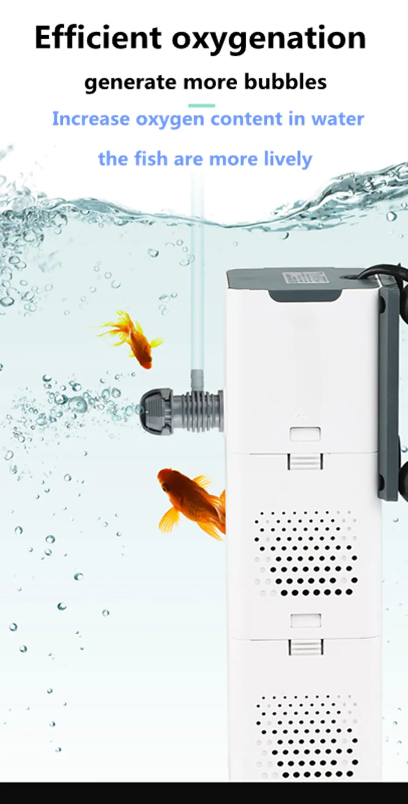 Aquarium 3 in 1 Filter for Aquarium Fish Tank Filter Mini Fish Tank Filter Aquarium Oxygen Submersible Water Purifier Aeration