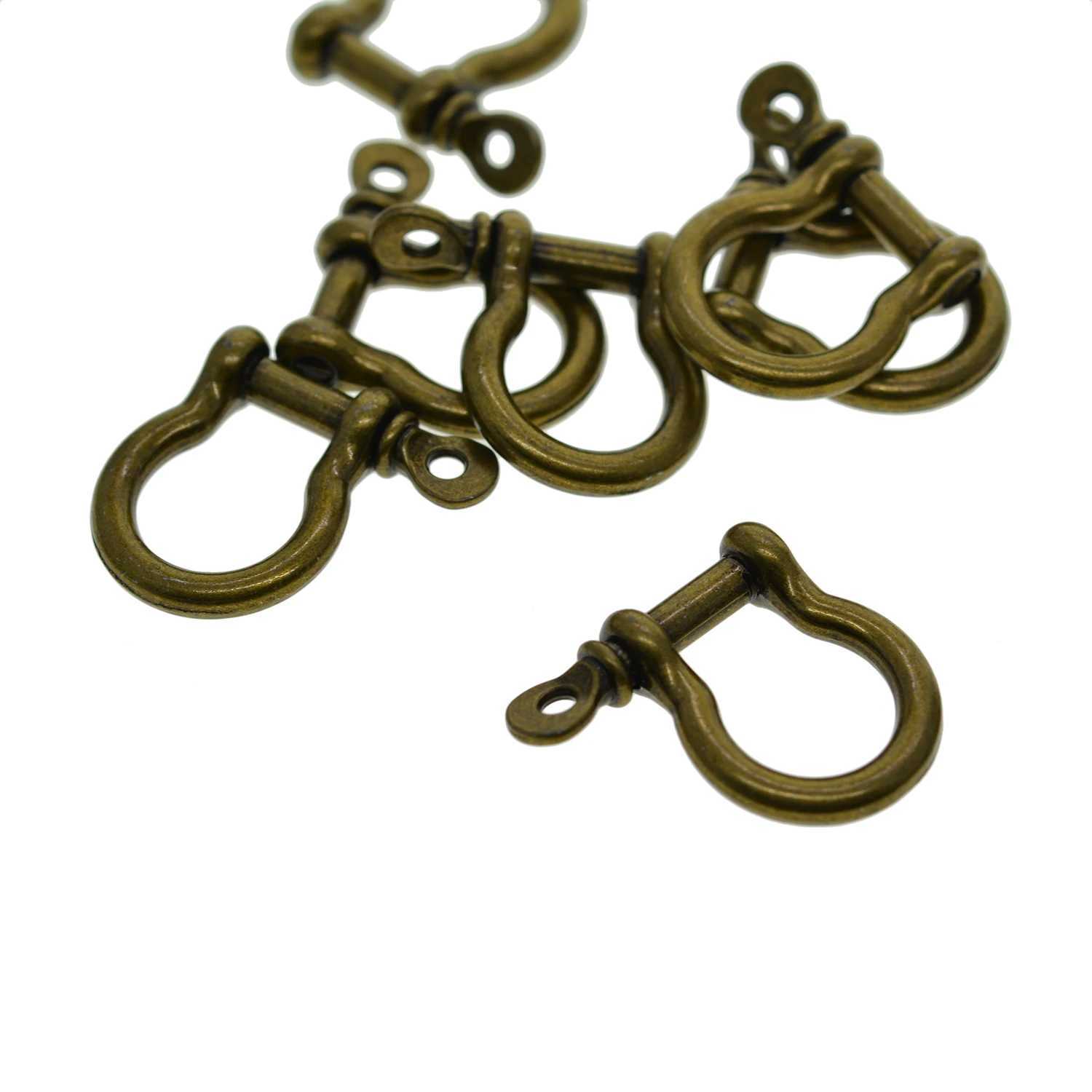 6 PCS alloy screw pin lock U hook shackle leather bangle connector joint horse shoe keychain lanyard FOB EDC DIYX240914