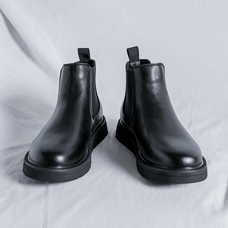British Style Men Chelsea Boots New Design Mens Slip on Boots Fashion All-match Ankle Boots Business Dress Shoes Formal Footwear