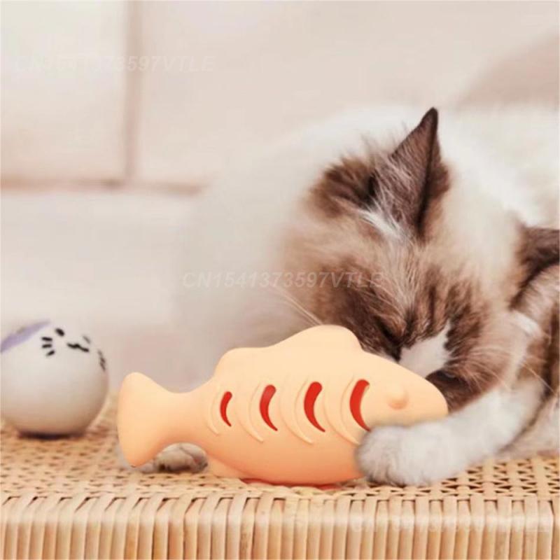 Cat Toys Self-entertainment Ease Of Use Silicone Cat Toys Happy Supplies Cat Entertainment Cat Entertainment Tools Silicone Fish