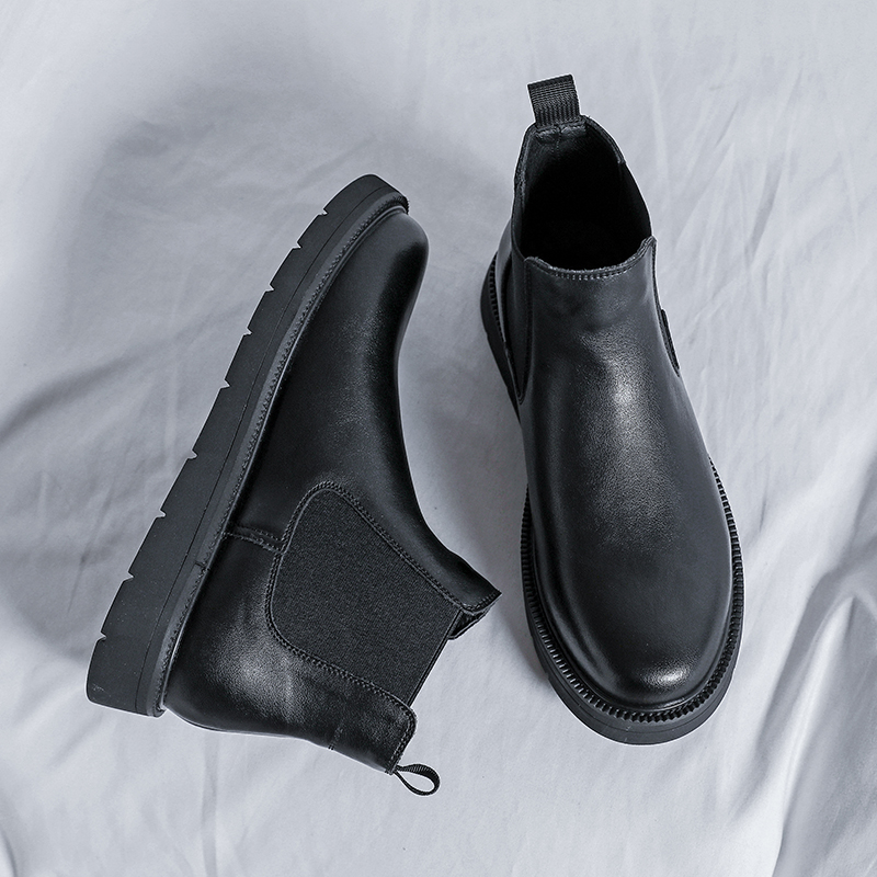 British Style Men Chelsea Boots New Design Mens Slip on Boots Fashion All-match Ankle Boots Business Dress Shoes Formal Footwear