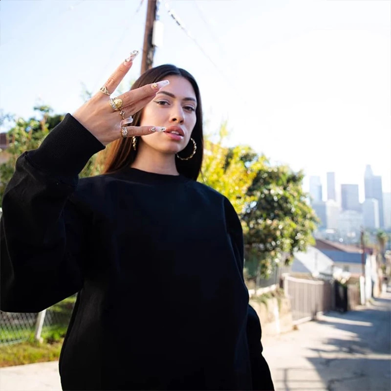 NXXTRESS High Quality Healthy Cotton Solid Color O Neck Off Shoulder Sweater for Men and Women Oversize Loose Sweatshirt 240911