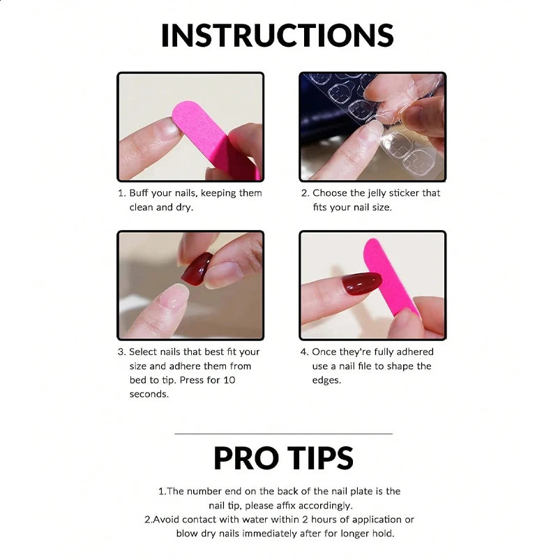 Short False Nail French Style Square White Pink Cute High Penetration Press Type Nail Semi Curing Jelly Gel Nail Piece 240914