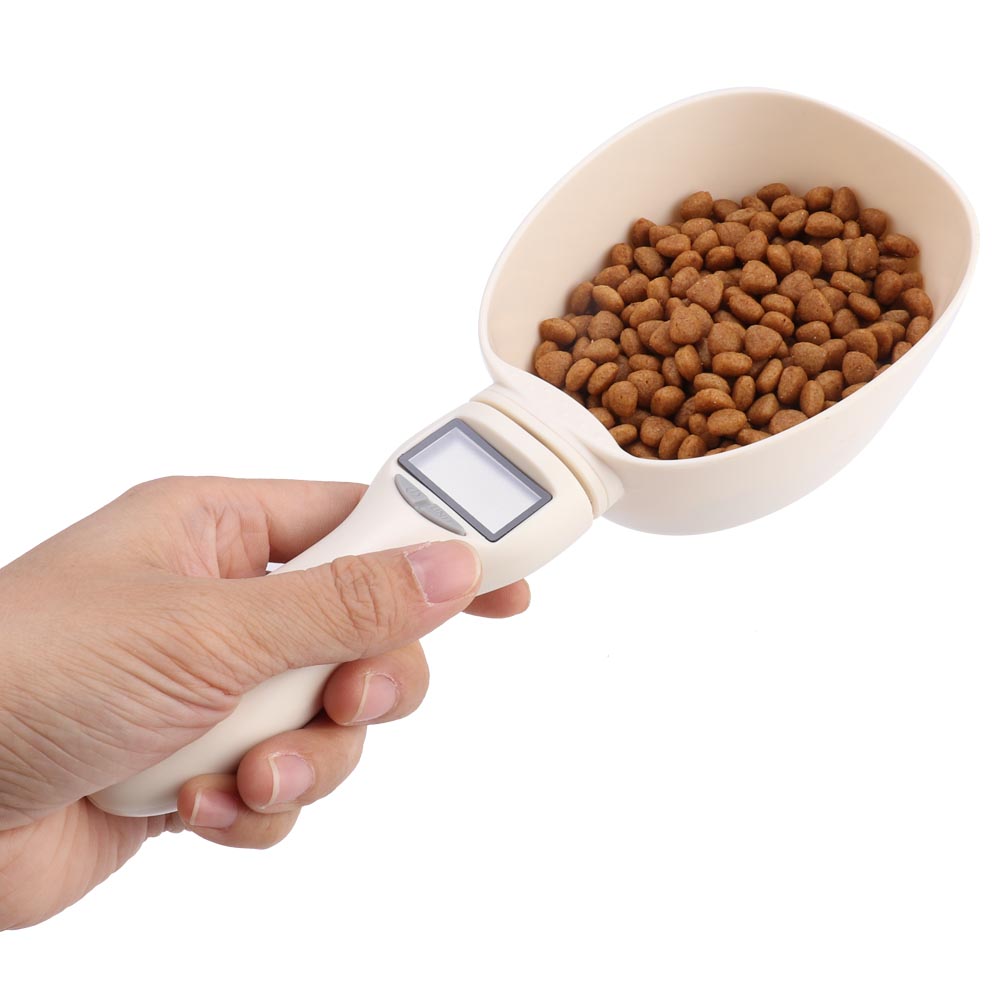 Pet Food Weighing Spoon Scale Electronic Measuring Tool Dog Cat Feeding Bowl Measuring Spoon Scale LCD Digital Display