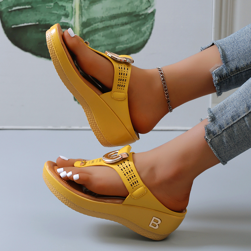 Womens New Summer Open Toe Beach Shoes Flip ps Wedges Comfortable Slippers Cute Sandals dh605855