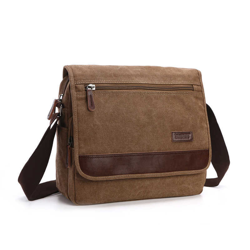 Men's casual canvas bag Korean fashion Single Shoulder Messenger Bag student schoolbag 240915