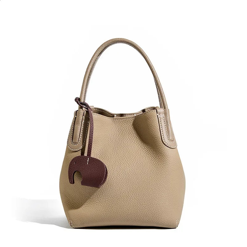 YOUDEYISI leather bucket bag niche layer denim retro single shoulder Oblique span womens vegetable basket handbag 240913