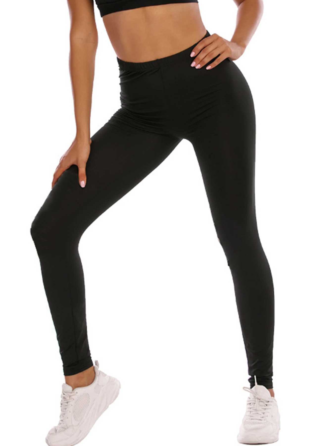 Autumn And Winter Warm Leggings With Fleece Solid Color High Stretch Slim Nine-point Pants Ground Fleece Thick Tights WomenX240914