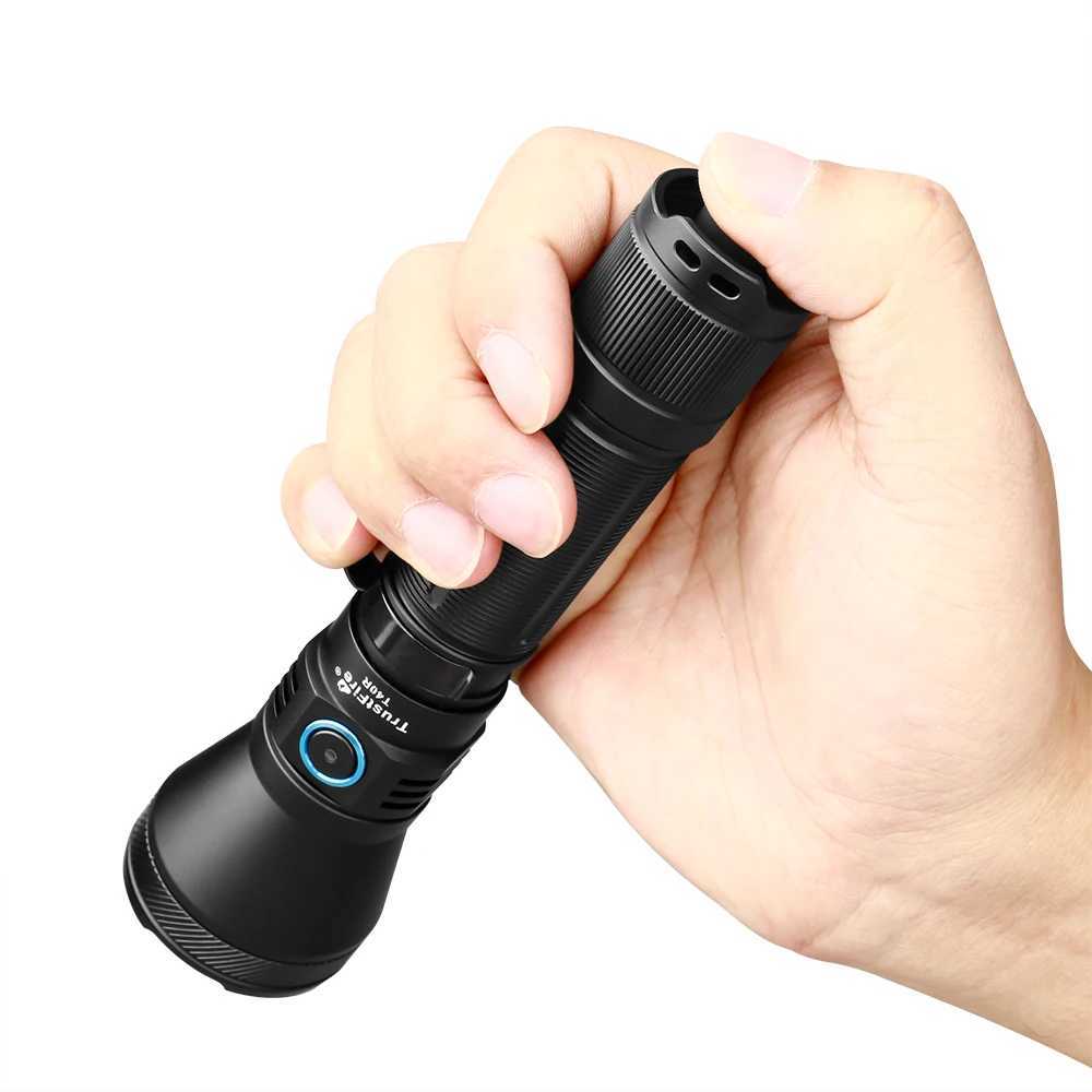 Trustfire T40R Tactical Rechargeable lamp 1800Lumen 550Meter Beam Range Led Flashlight with Usb Charging Self-defense IP68 Torch Y240913