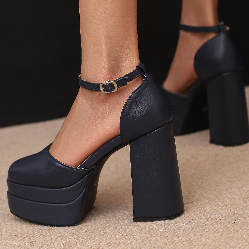 Women's Sexy Sandals Summer Platform Yellow High Heels Ankle Straps Pumps Stripper Fetish Dance Party Shoes Large Size 50 0929