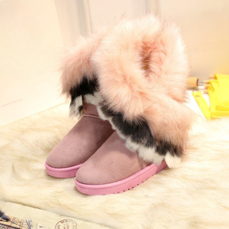 Winter Boots for Women Fashion Furry Snow Boot Female Luxury Designer Warm Plush Flats Short Botas Ladies Comfort Party Shoes