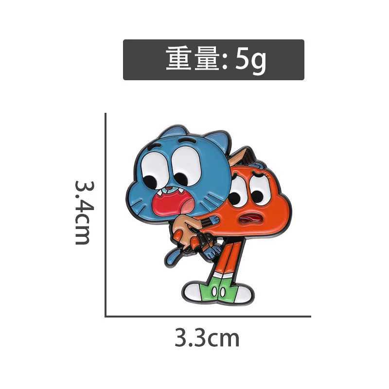 Creative Anime Character Enamel Pins Cute Cat World Embracing Alloy Brooch Badge Personalized Jewelry GiftX240914