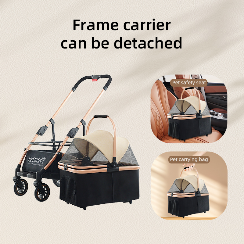 //foldable small luxury portable four wheels cat pet carrier japan pet stroller for cat and dog