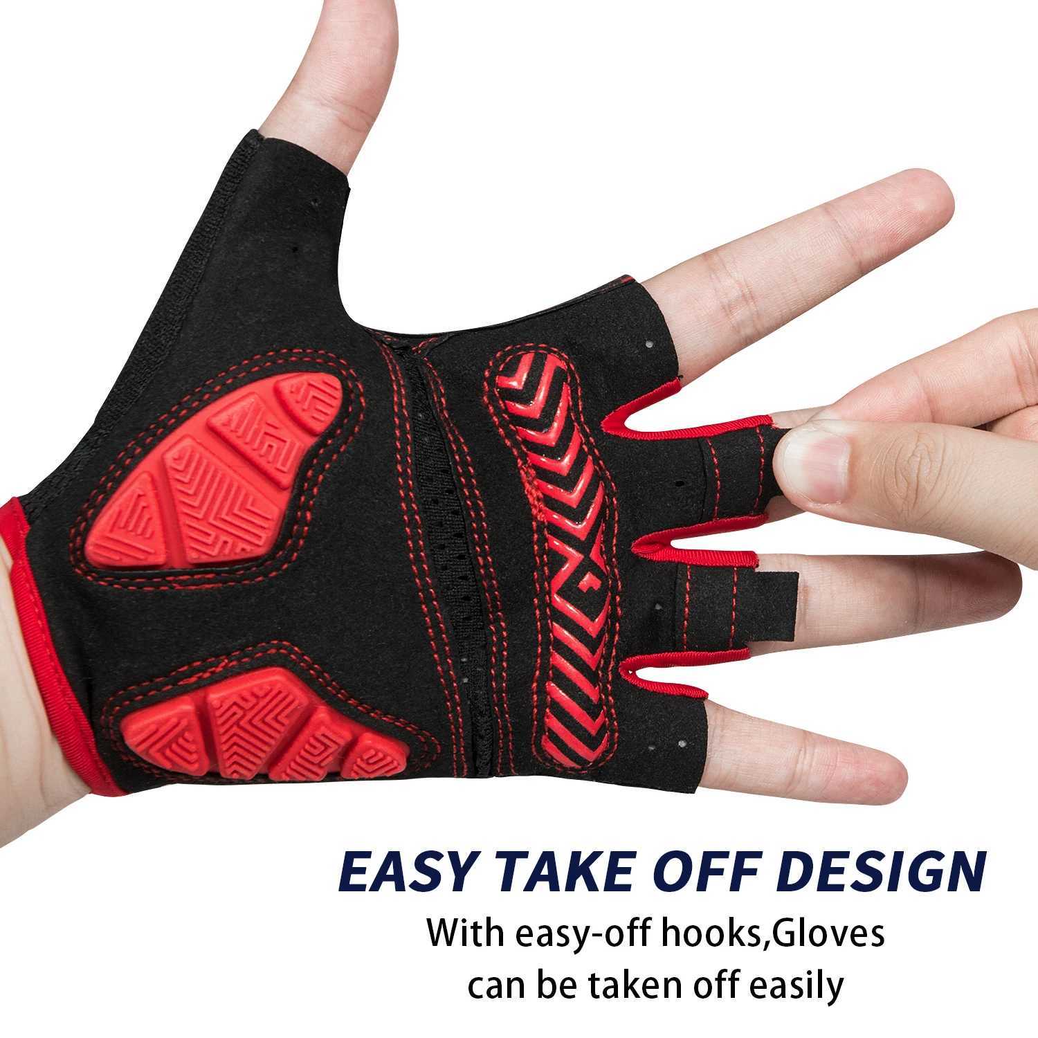 MOREOK Bicycle Gloves Half Finger Sports 5MM Gel Bike Gloves Shock-absorbing Mountain Road Biking Cycling Gloves for Men Women Y240914
