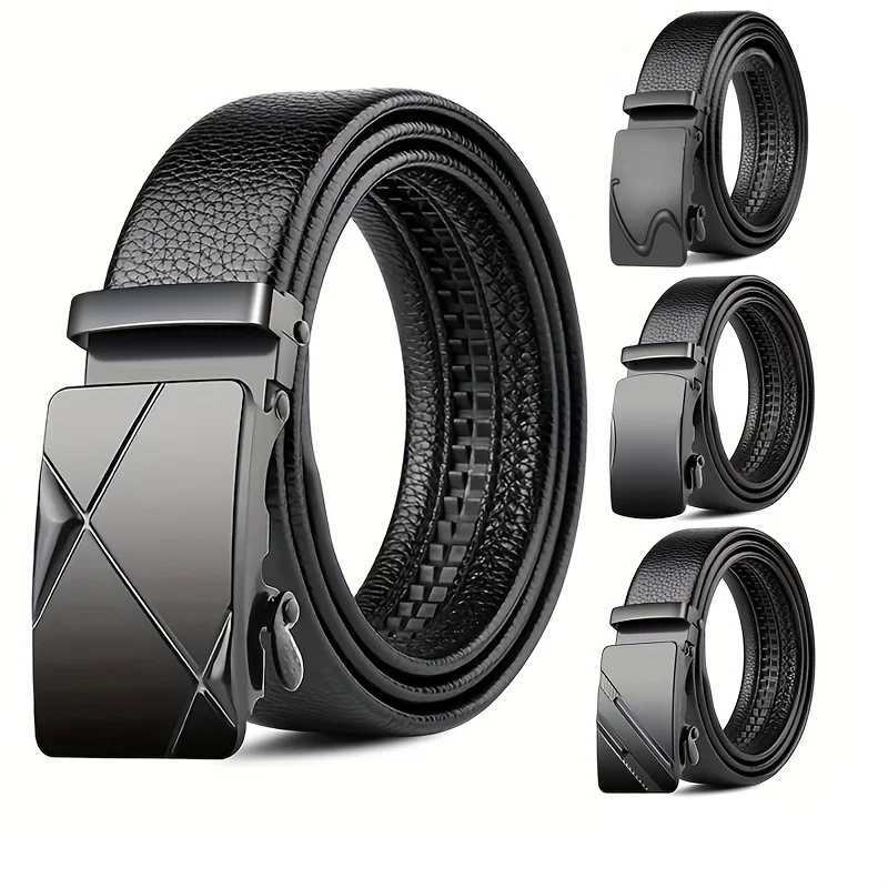 New Mens Belt Fashion Automatic Buckle Business Leather Belts For Men Jeans High Quality StrapX240914