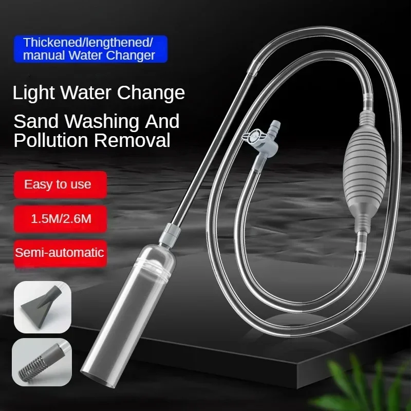 3 IN 1 Large Fish Tank Aquarium Siphon Vacuum Gravel Sand Washing Water Change Cleaning Tool Kit with Adjustable Extension Tube
