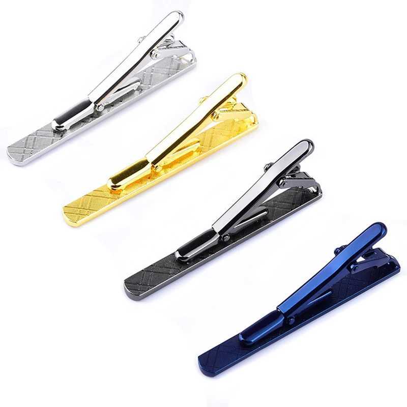 Tie Clip For Men Metal Silver Gold Simple Bar Clasp Practical Black Necktie Clasp Shirts Tie Pin Man Business Necktie AccessoryX240914