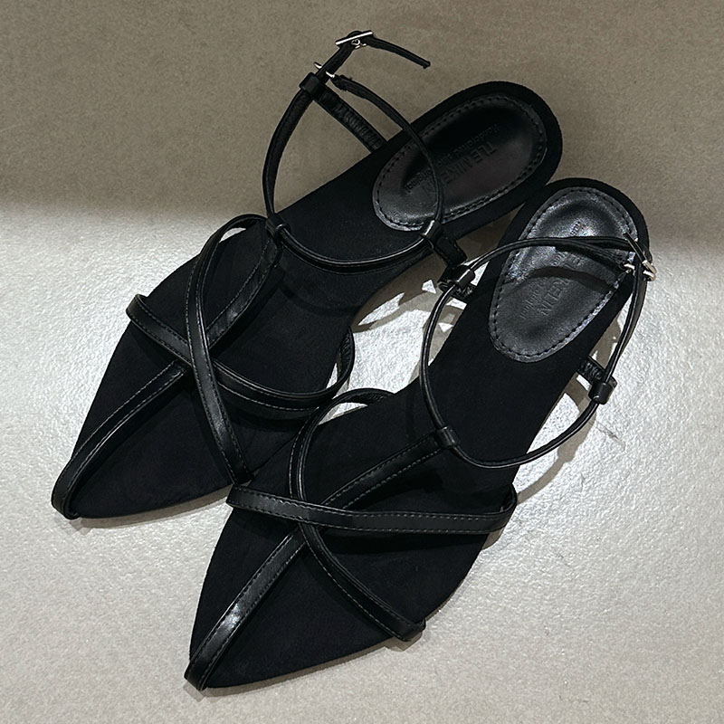 2025 new Heel Low Footwear Shallow Ladies Pumps Casual Female Pointed Toe Fashion Ankle Buckle Elegant Women Heeled Sandals Shoes b1f2 ed