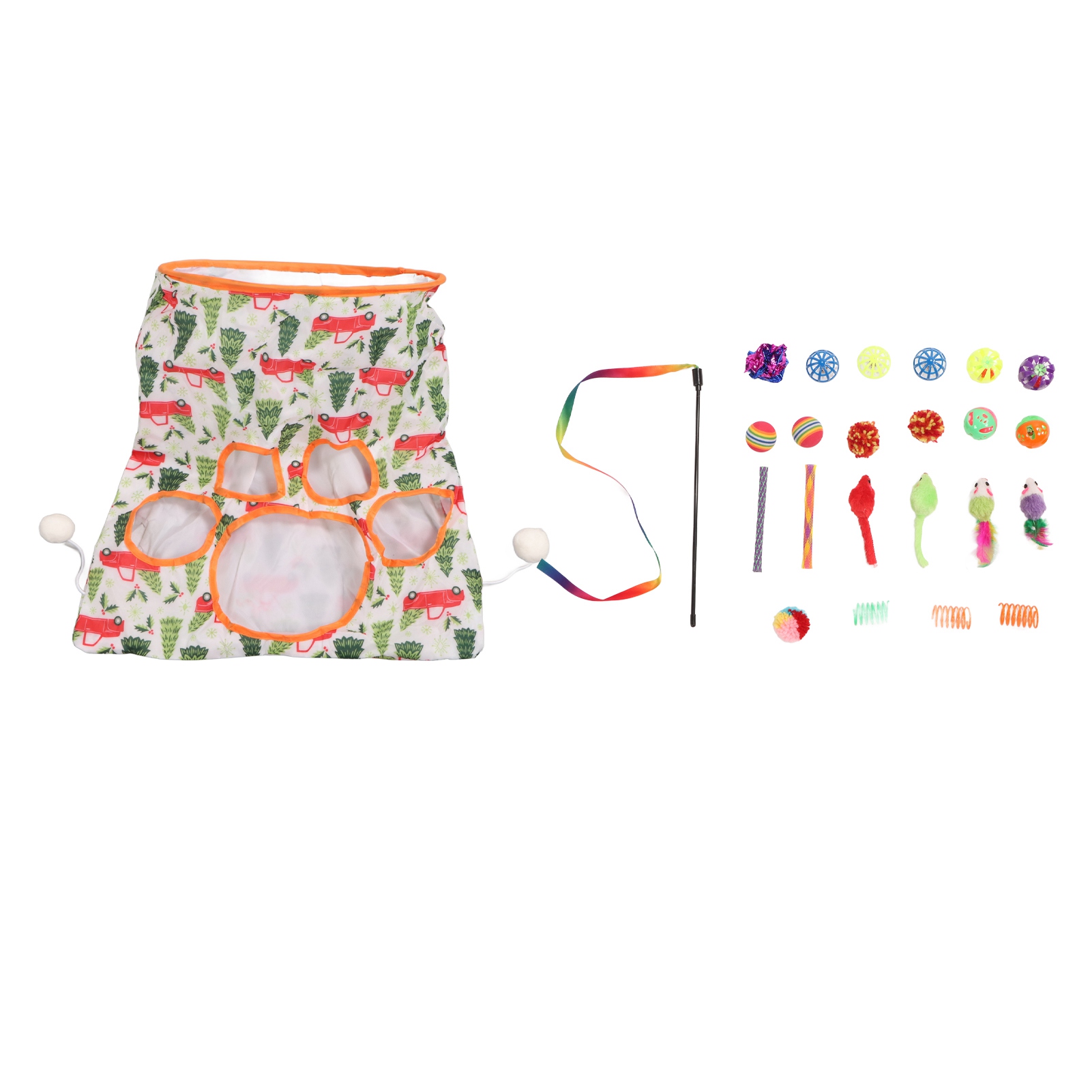 Cat Play Tunnel Toy Set, Multipurpose Fun, Interactive Bell Ball, Plush Ball, Mouse Toy, Teaser Stick, Kitten Toys, Kittens