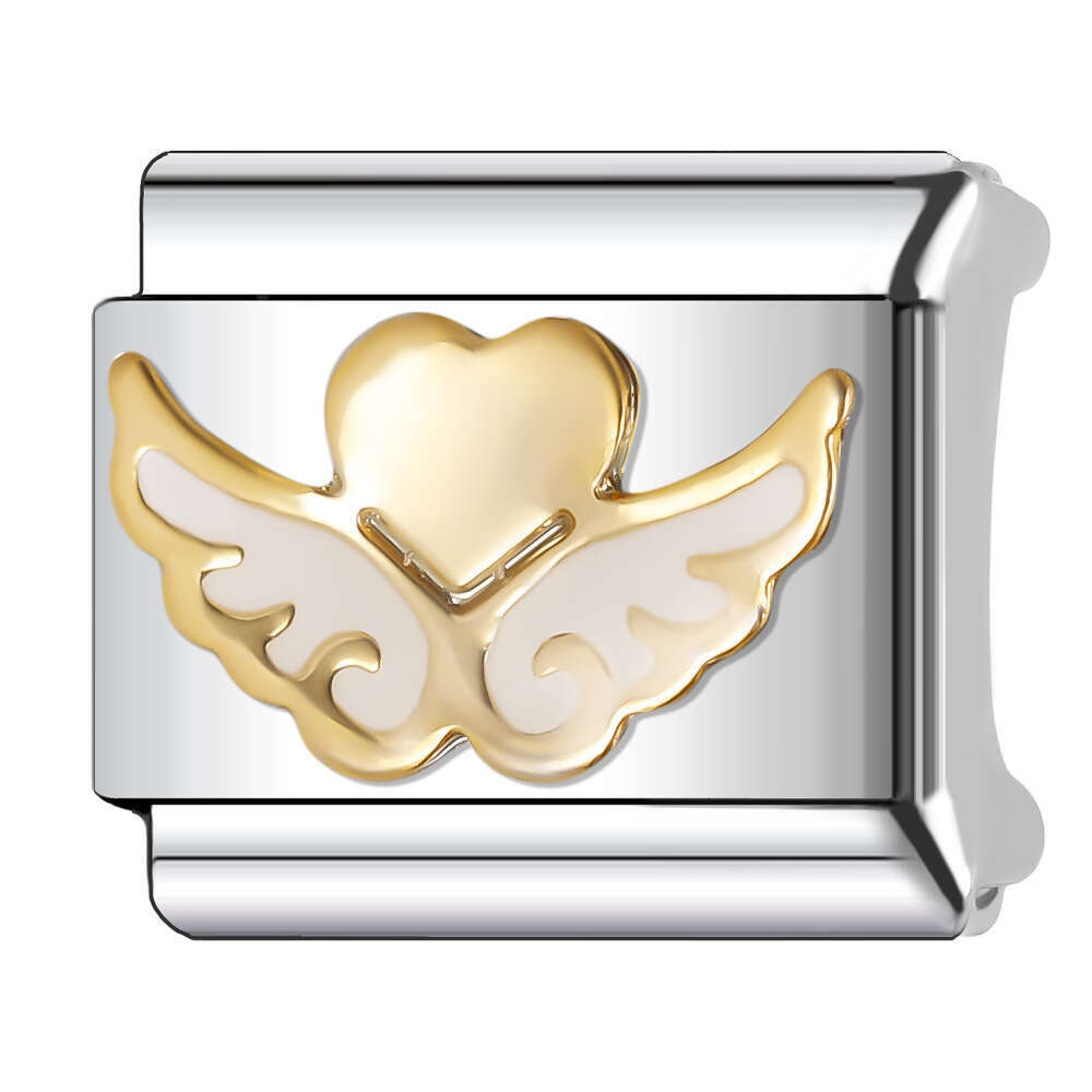 New Women's Gift love mom heart Bead Italian Charms Links Bangle Beads Fit 9mm Stainless Steel Bracelet Making DIY For Women Fashion Jewelry