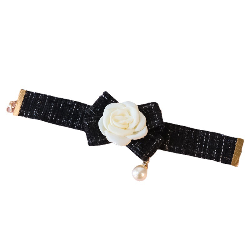 Adjustable Cat Collar,Pet Collars Small Cat Dog Ornament Lace Bow Knot Pearl Scent Rose Ornament Cat Collar for Cats and Puppies
