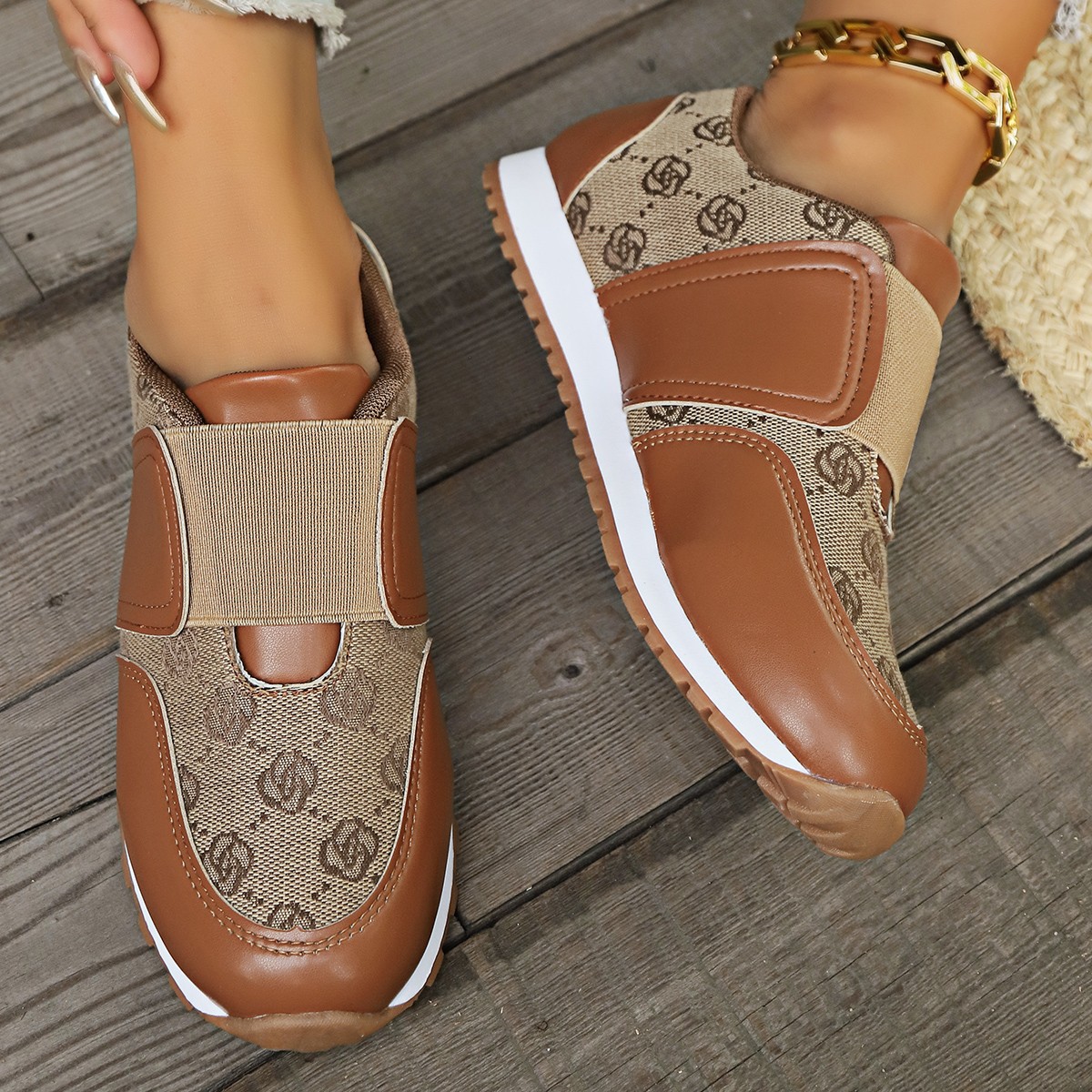 Luxury Brand Comfortable Casual Sports Shoes Women's Shoes Fashion 2024 Spring Breathable Fashion Slip on Flat Vulcanized Shoes